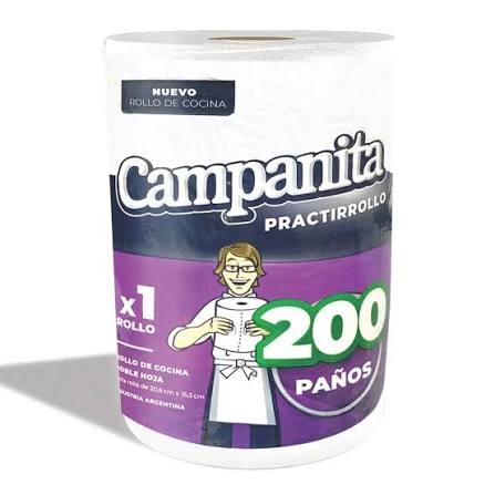 ROLLO COCINA  CAMPANITA X 200 paños      PACK X 12 u