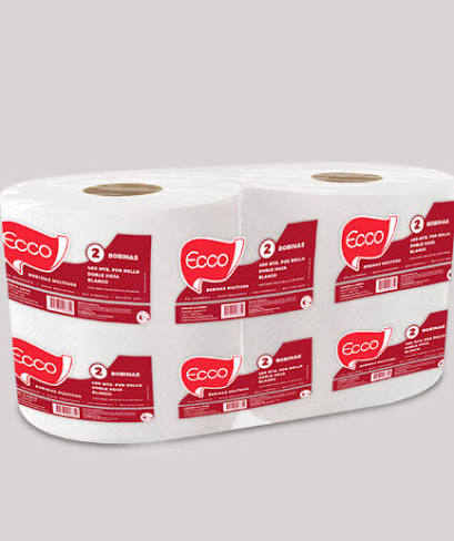 BOBINA MULTIUSO ECCO  DOBLE HOJA BCA 25 CM X 400 mtrs        PACK  X 2 u
