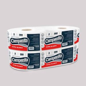 TOALLA EN ROLLO  CAMPANITA EXTRA BLANCA  2 X 300 mtrs